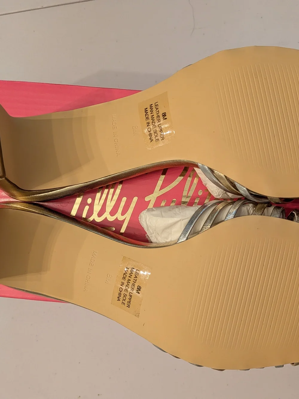 Lilly Pulitzer Metallic Gold Knot-Front Heeled Mules